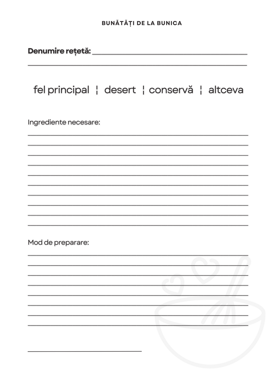 Rețete din bucătăria bunicii (tipărit / digital)